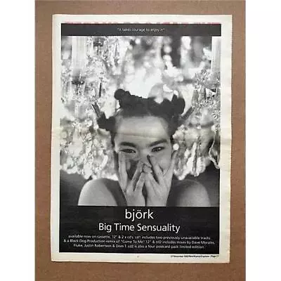 £12 • Buy BJORK BIG TIME SENSUALITY POSTER SIZED Original Music Press Advert From 1993 (ag