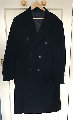 Karl Jackson Wool Cashmere Coat Black Large The Winter Cover Up Jacket Overcoat • £19.95