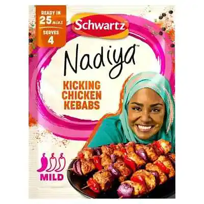 Schwartz Nadiya Kicking Chicken Kebabs 25g - 4 Pack • £10