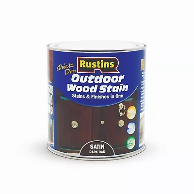 Rustins Quick Dry Outdoor Wood Stain Stains & Finishes In One - All Shades • £8