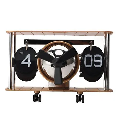 Airplane Flip Clock Stainless Steel Retro Aircraft Mechanical Desk Clock Gold • $98.32
