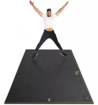  Large Exercise Mat 6'x4'x7mm Thick Workout Mats For Home Gym Black Real • $148.09