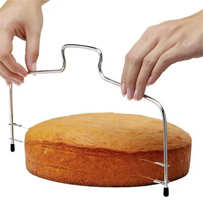 Leveler Cake Cutter 34x17cm Decor Kitchen Lightweight Professional Silver • £6.98