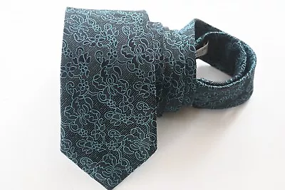 Bugatchi Men's Tie Black & Green/floral Width: 3.2/8  Length: 60  • $14.98