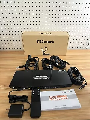 TESmart HDMI KVM Switch 4 Port 4K@60Hz KVM Switch 1 Monitor 4 Computer Open Box • $65