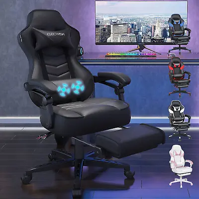 Massage Gaming Chair Ergonomic Office Chair W/ Lumbar Support Footrest Headrest • $159.99