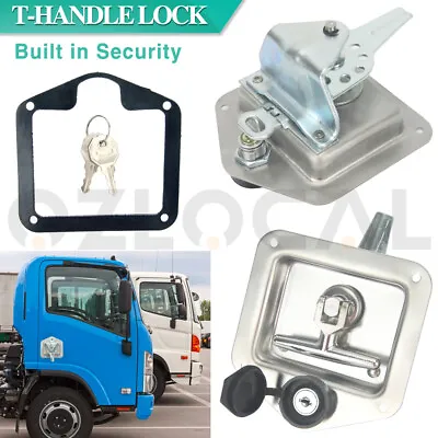 $29.99 • Buy 2PCS T Handle Lock & Studs Flush Mount Stainless Steel Silver Tool Box Trailer