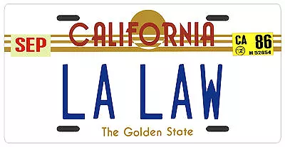 LA LAW 1980's TV Show 1986 Classic California License Plate • $14.95