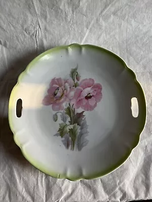 Vintage Porcelain Cake Plate Pink Floral Platter Made In Germany Flowers • $16.20