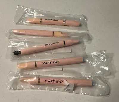 Lot Of 5 Mary Kay Pink Twist Up Use Eye Lip Brush 2.75  Sable Tip New Sealed • $25