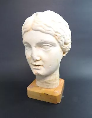 Vintage Alabaster Sculptural Roman Art Aphrodite Head Bust- Rica Moulagemorocco • $224.99