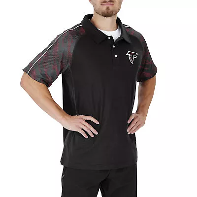 Zubaz NFL Men's Atlanta Falcons Elevated Field Polo W/ Viper Print Accent • $38