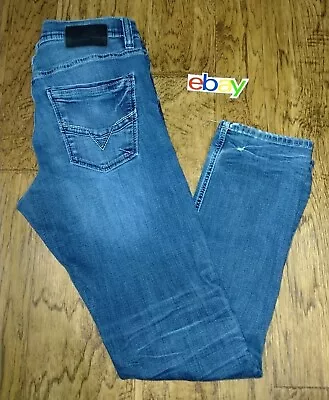 BKE Mason Tapered Jeans Mens 33x32 Ripped Distressed Denim Blue Stretch Great!  • $39.99