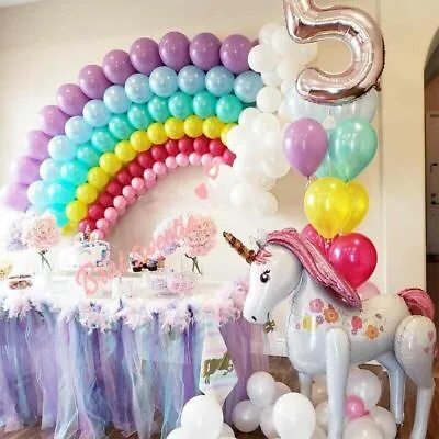 3D GIANT UNICORN 116cm Standing Foil Balloon Birthday Party Girls Fantasy UK • £2.49