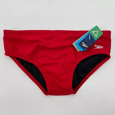 $26 • Buy Speedo Men's PowerFlex Eco True Red Lycra Bikini Swimsuit NWT-Choose Size
