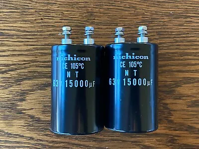 2 New 15000 Uf 63v Nichicon Screw Terminal Capacitors McIntosh MAC4100 EXACT FIT • $100