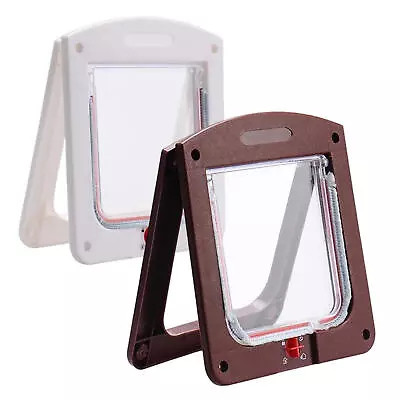 4 Way Pet Door Cat Puppy Dog Magnetic Lock Lockable Safe Flap Door Frame  • $19.03