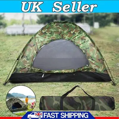 Camouflage Waterproof Lightweight Tent Season Camping Hiking Folding Outdoor • £15.89