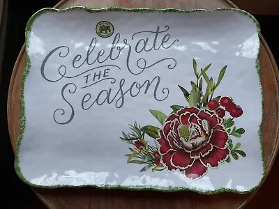 Michel Design Works Christmas Bouquet Celebrate Melamine Serveware Cookie Tray • $34.95