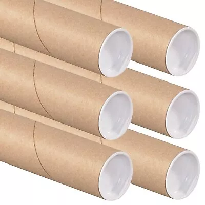 Cardboard Tubes With Caps 24  L X 2  W X 2  H Pack Of 6 | Poster Tube For M... • $29.47