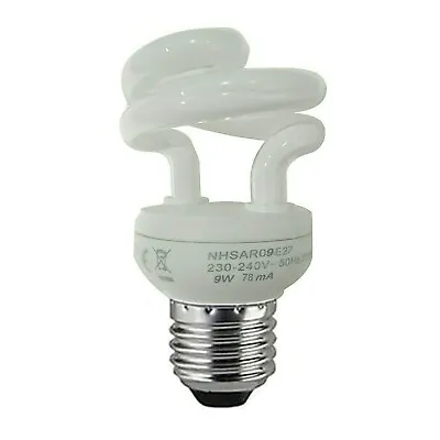 9w Energy Saving E27 Edison Screw ES Warm White Light Bulb Spiral Shape Lamp • £5.49