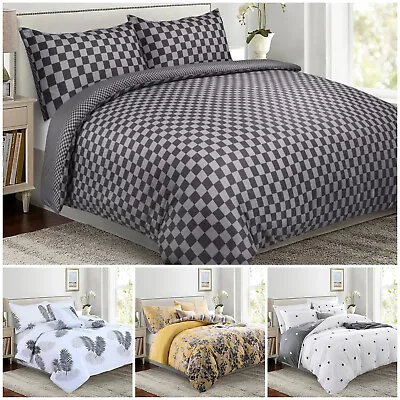 Luxury Reversible Duvet Cover Quilt Cover Bedding Set Single Double King Size UK • £11.99