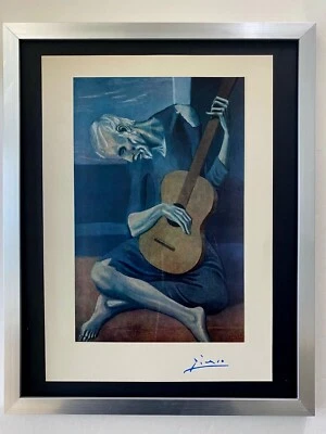 $139 • Buy Pablo Picasso+ Original 1954 + Signed + Hand Tipped Colorplate The Old Guitarist