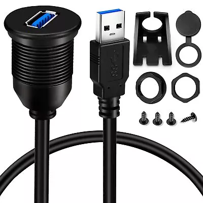 Single Port USB 3.0 Male ToFemale AUX Car Mount Flush Cable Waterproof Extension • $12.34