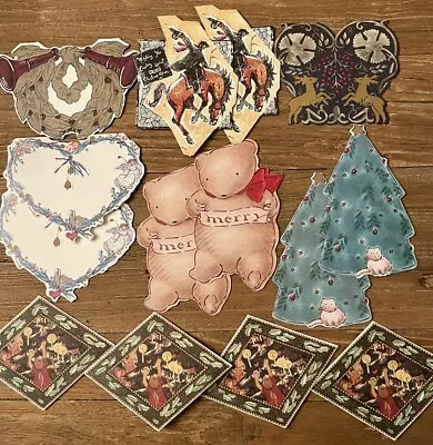 Vintage Michel And Co Christmas Card Lot Of (14) Die Cut Bear Tree Cowboy Blank • $20