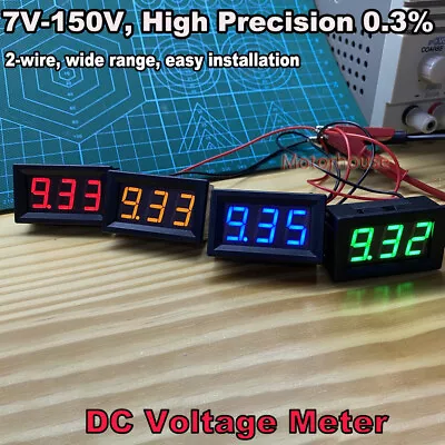 DC 7.4V-150V 12V 24V 36V 48V 60V 72V 3-Digital LED Voltmeter Voltage Volt Meter • £3.85