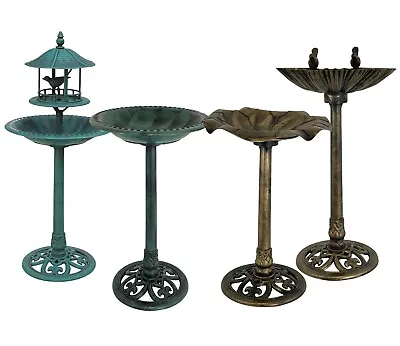£26.99 • Buy Bird Bath & Feeder Station Outdoor Garden Water Bowl Pedestal Ornament Decor