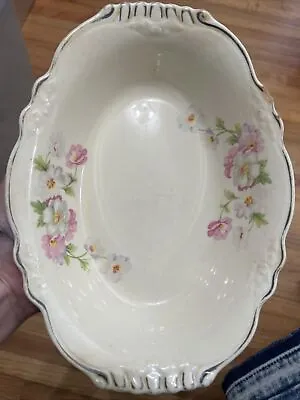 Homer Laughlin Virginia Rose Fluffy Rose Small Oval Vegetable Bowl FS1NB • $15.99