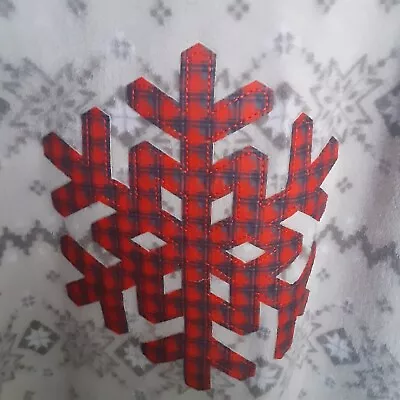 Macy's Family PJs Men Sz XL One Piece Hooded Snowflakes Tartan Patch • $22