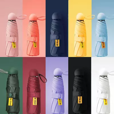 $9.99 • Buy  Mini Pocket Umbrella Anti-UV Sun/Rain Windproof 5 Folding Ultra Light Umbrella