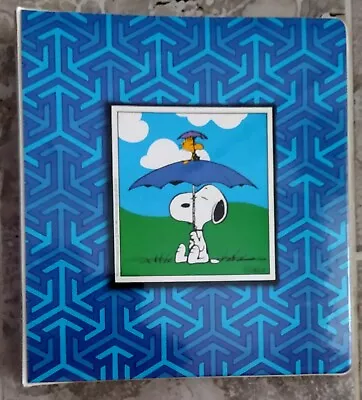 Vintage 80s Peanuts Snoopy & Woodstock K&M Three Ring Binder W/Dinosaur Sticker • $29