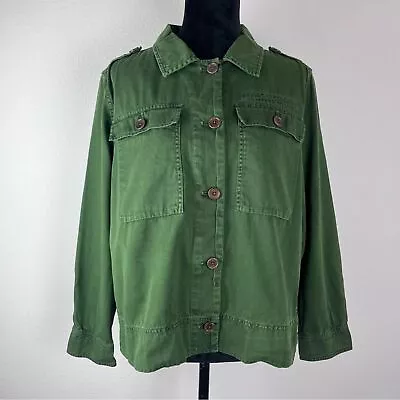 J Crew Jacket Womens Green Swing Cotton Utility Medium • $46.99