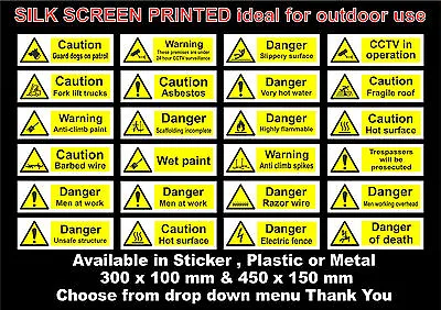 HAZARD SIGNS OR STICKERS Size And Material Choice - CCTV Barbed Wire Dog   • £1.49