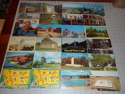 Lot  Of 24 Vintage Postcards From USA Montana Gettysburg Yellowstone Kentucky • $7.77