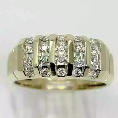 2ct Round Cut Diamond Men's Wedding Band Ring Lab-Created 14k Yellow Gold Finish • $90.99