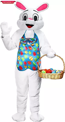 5 Pcs Easter Bunny Costume White Rabbit Full Body Mascot Suit Adult Size Fancy D • $85.71