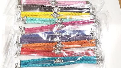$5.29 • Buy Baseball / Softball Charm Colored Leather Bracelet
