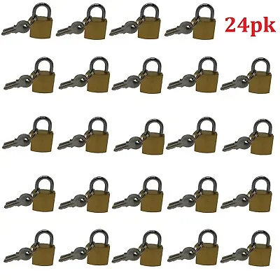 24 Small Metal Padlock 20MM Mini Tiny Suitcase Lock Locker Box Jewelry Locks • $24.99