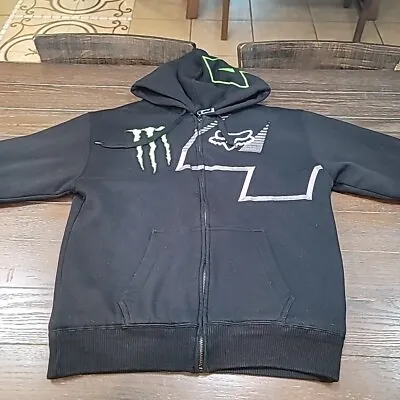 Fox Racing Monster Energy Ricky Carmichael 4 Hoodie With Fur Black Large • $84.99