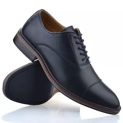 Mens Smart Casual Lace Up Memory Foam New School Work Office Oxford Shoes Size • £14.98