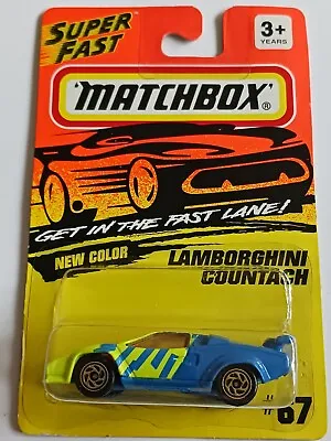 Lamborghini Countach Vintage 1993 Matchbox #67 MB154 Blue & Florescent Yellow • $5.49