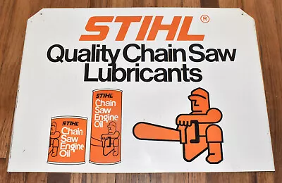 Vintage STIHL CHAIN SAW CHAINSAW LUBRICANT MOTOR OIL METAL TIN ADVERTISING SIGN • $199.95