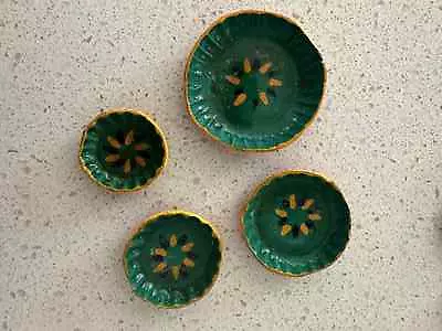 Miniature Mexican Mexico Folk Art Clay Stacking Plate Plates Platter Set- 4pc • $13