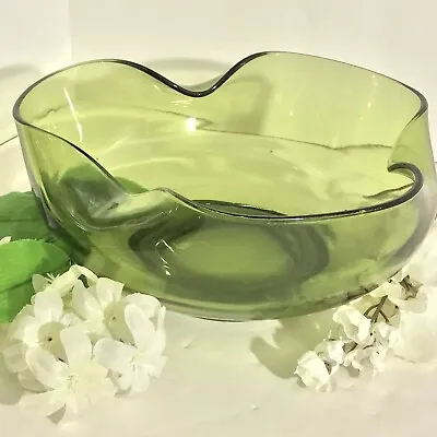 VTG  60’s Anchor Hocking ￼Replacement Green Accent Chip Bowl 9 1/4” From Dip Set • $9.68