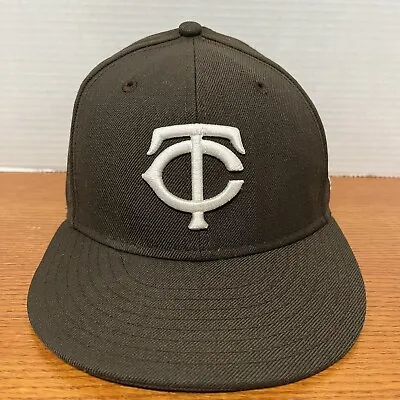 Minnesota Twins Hat Cap New Era 7 3/8 59Fifty Fitted Brown TC Logo MLB Baseball • $22.98