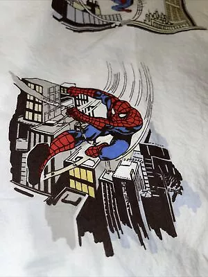 Pottery Barn Kids Spiderman 2007 Twin Comic Flat Sheet All Cotton Fabric Bedding • $25